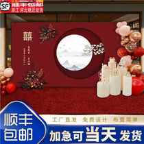 Chinese engagement banquet layout KT board out of the pavilion banquet decoration wedding banquet background wall custom welcome photo wedding supplies