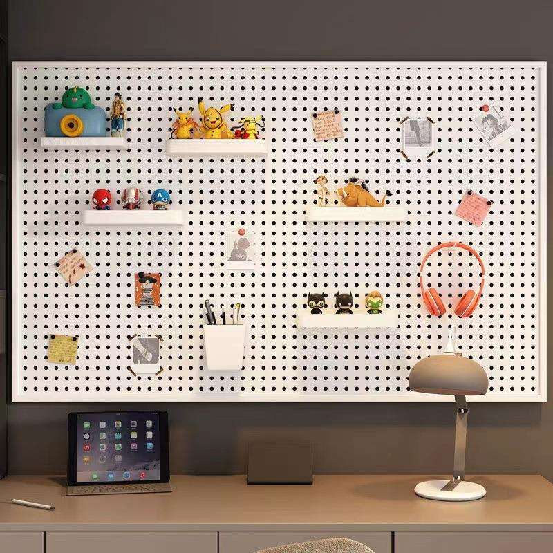 Hole board wall storage rack dormitory display rack hanging board study desk organize storage partition rack modern simple