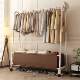 Bedroom Floor-Standing Clothes Rack for Home Use, Simple Indoor Coat Rack, Small Movable Clothes Drying Rack and Storage Shelf