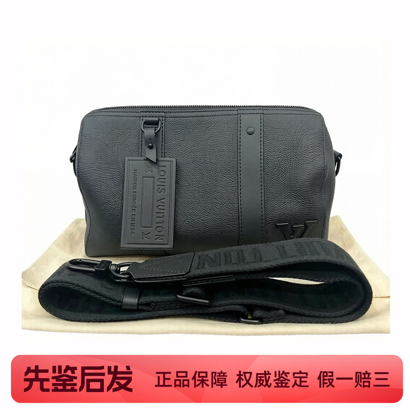 [99 New] Lv Louis Vuitton Keepall20 Black Full Leather Travel Bag Shoulder Crossbody Handbag Women's Bag