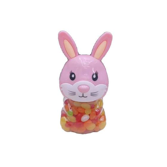 PET可爱兔子卡通透明塑料包装收纳罐食品级零食瓶子包装手提密封