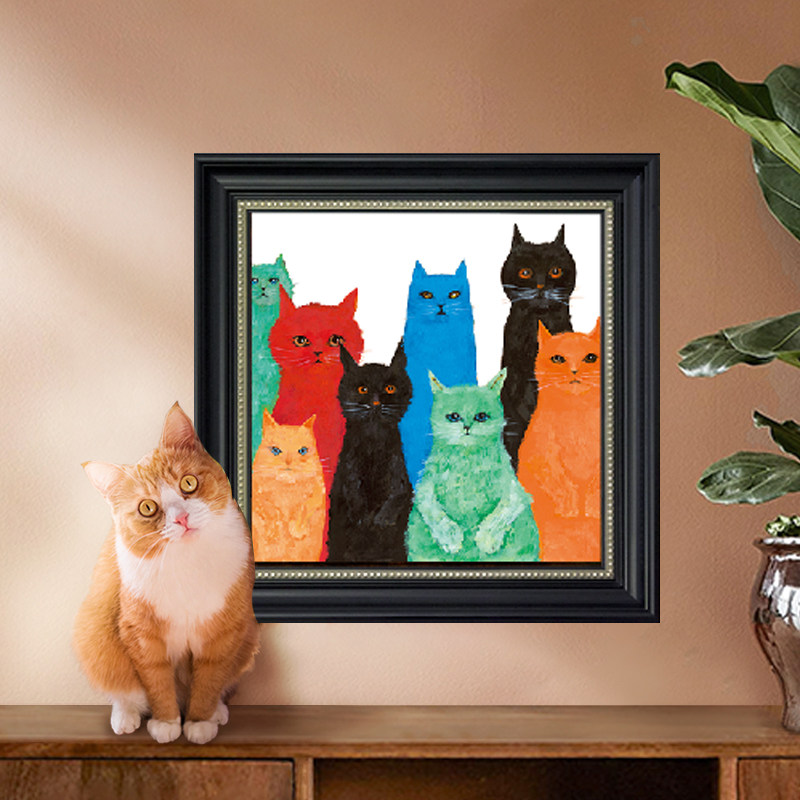 (rabbit year direct purchase of missing) Trend artist Sanshi (Fat Cat Home Runners) Limited edition of the painting is not framed] - Taobao