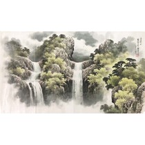 2012 Myohyang Mountain Brothers Waterfall by Lin Guang a first-class Korean traditional painter