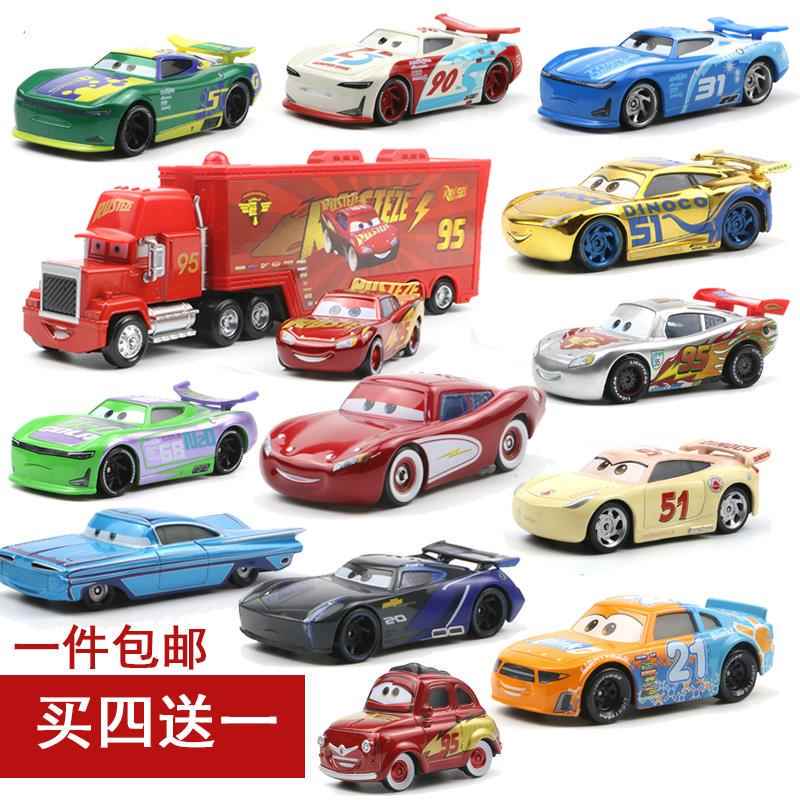 New Cars 3 Lightning Mcqueen Racing Children's Alloy Toy Car Black Storm Cool Sister Combination Set