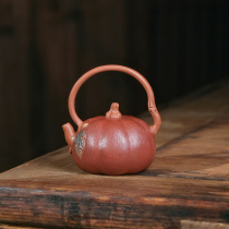 7 19 new products - Handmade lifting beam pumpkin 140cc downhill clay Yixing purple clay pot by powerful craftsmen