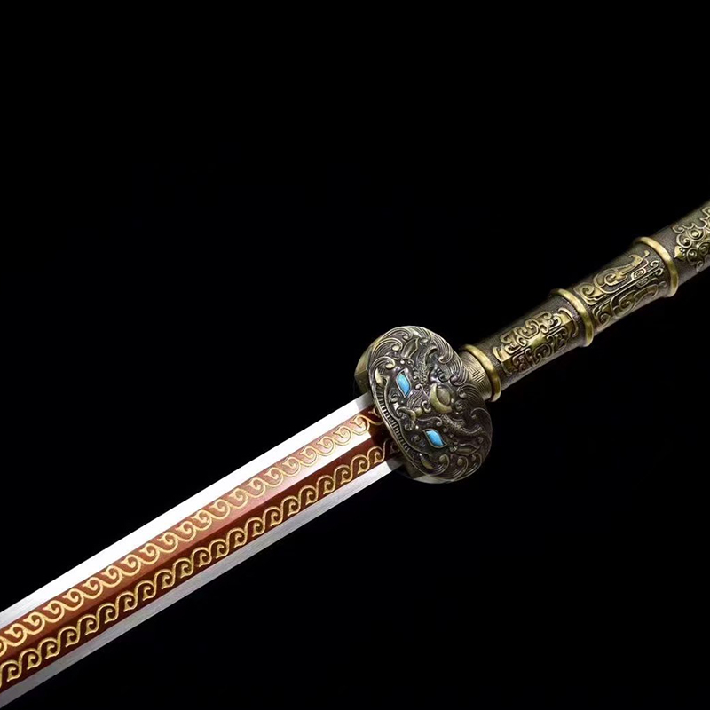 Chicken Wenge Wind and Cloud War Sword Zhejiang Master of Art and Design Ji Shaocong uncut long sword real sword ancient style J9