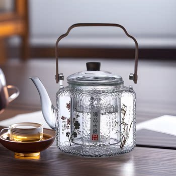 Walnut Beam High Temperature Resistant Cooking Integrated Glass Teapot Thickened Filter Electric Ceramic Stove Tea Boiling Sifang Gentleman Pot