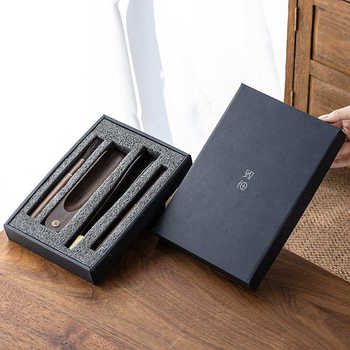 Ebony solid wood tea ceremony six gentlemen four-piece set tea knife tea clip tea, tea, pot pen tea set accessories