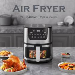 Cross-Border Visual Multi-Functional Air Fryer 7L Large Capacity Deep Frying Pan Stainless Steel Air Fryer Fryer