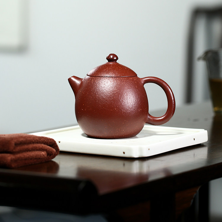 Yixing Purple Sand Pot Whole Handmade Original Mine Purple Jade Gold Sand Dragon Egg 240ml Bubble Teapot Kung-fu Teapot High-end Gift