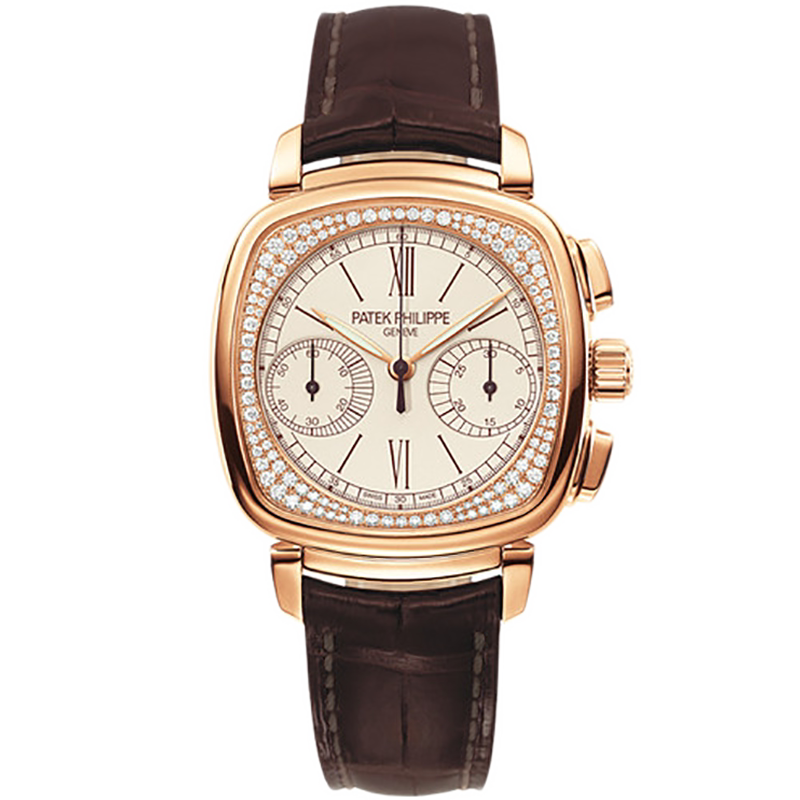 [9.8 New] Patek Philippe Complex Function Watch 18K Rose Gold Diamond-Encrusted Manual Mechanical Watch for Women 7071R