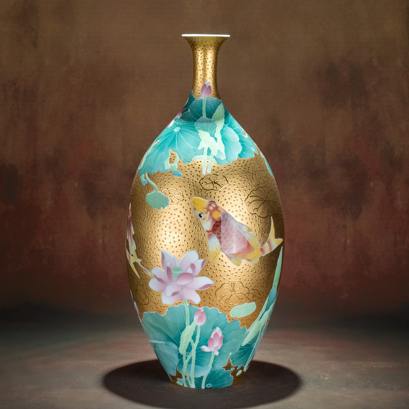 999 real gold vase porcelain bottle collection decorates Xiao Jianhuiyuan creative luxury parts