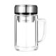 German Double-Layer Insulated High Boron Glass Cup for Men, Large Capacity Office Tea Cup with Handle