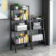 Storage Rack Kitchen Storage Shelf Multi-Layer Iron Art White Bookshelf Floor-Standing Living Room Bedroom Ladder-Shaped Floor-Standing Balcony Flower Rack