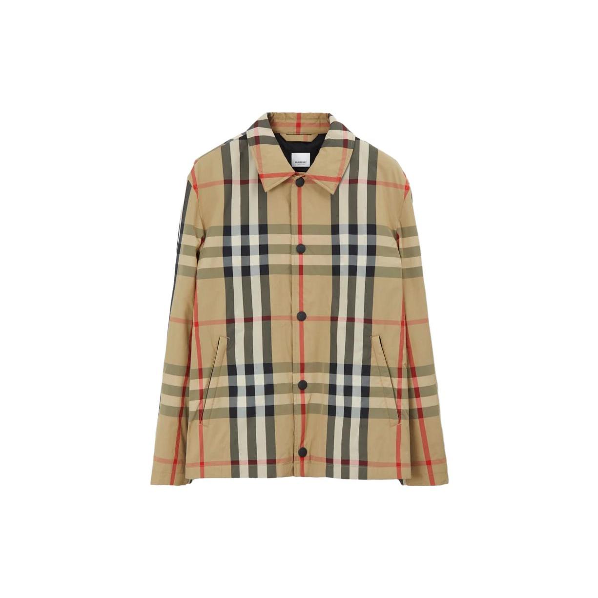 Burberry SS23 格纹单排扣夹克外套 男款 米色