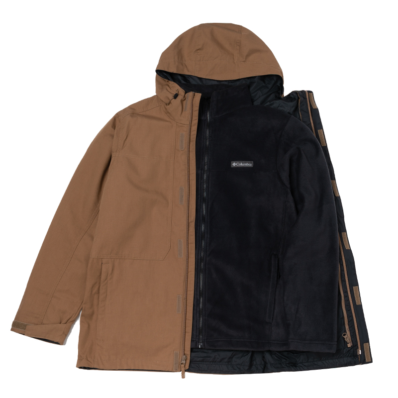 Columbia哥伦比亚男户外运动服防风保暖抓绒内胆冲锋衣夹克外套