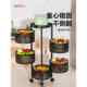 Kitchen rotating multi-function storage rack household floor-standing multi-layer snack cart fruit and vegetable basket storage rack