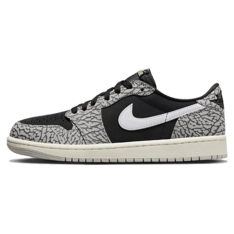 Jordan Air Jordan 1 皮革 舒适运动  低帮 儿童篮球鞋 黑灰