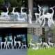 Abstract Deer Fiberglass Sculpture Ornament for Outdoor Garden Landscape Decoration, Suitable for Shopping Malls, Residential Areas, Parks, and Green Spaces