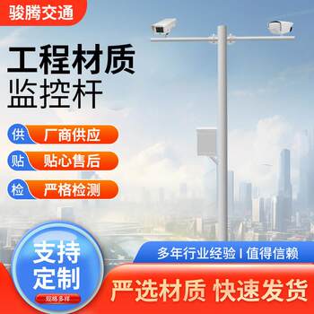 Manufacturer's double-arm traffic monitoring pole electronic monitoring pole signal pole camera hot-dip galvanized octagonal monitoring