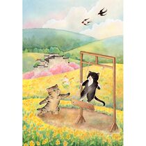 Guoxian artist in hand signed and framed Guoxian cure cat painting limited edition