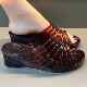 2025 New Style Crystal Slippers with Thick Soles, Home Plastic Wedge Sandals, Summer Fashion Versatile Outdoor Non-Slip Women's Slippers