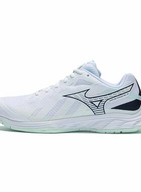 Mizuno WAVE FANG EL 2 舒适 耐磨 低帮 羽毛球鞋 男女同款 白绿