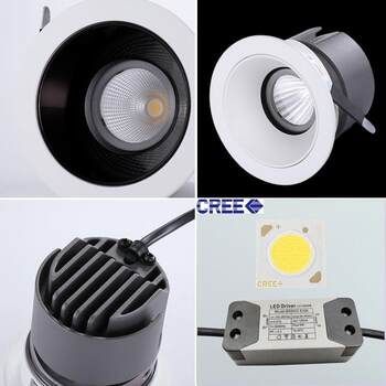 Cree deep anti-glare cob spotlight embedded living room hotel wall washing smart dimming color home ownerless led downlight
