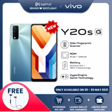 [Online Exclusive] vivo Y20s G Smartphone l 6GB + 128GB