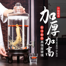 Пузырь бутылки 泡酒专用酒瓶大容量带龙头玻璃瓶家用高档密封罐加厚酒坛装酒容器