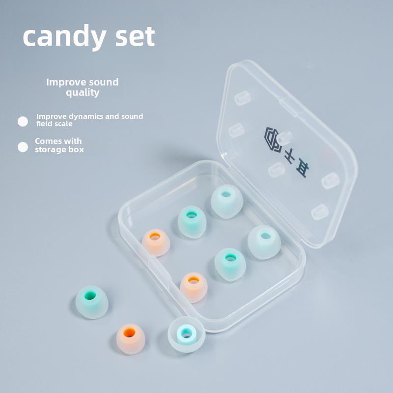 Qianer Candy-Colored Silicone In-Ear Earbud Covers, Non-Leakage, Reduce High-Pitched Crackling, Universal Ear Tips
