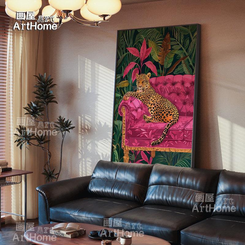 Vintage Dopamine Wall Art Bauhaus American-Style Decorative Painting for Living Room, Facing the Entrance, Sofa Background Wall Mural Vintage Dopamine Wall Art Bauhaus American-Style Decorative Painting for Living Room, Facing the Entrance, Sofa Background Wall Mural