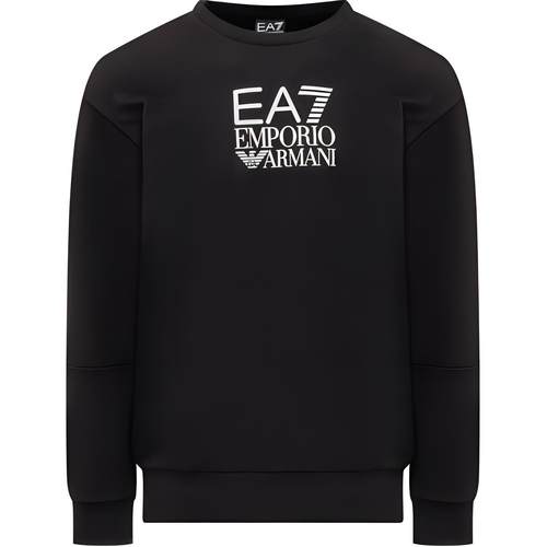 EMPORIO ARMANI阿玛尼 徽标图案印花圆领套头长袖卫衣 男款 黑色