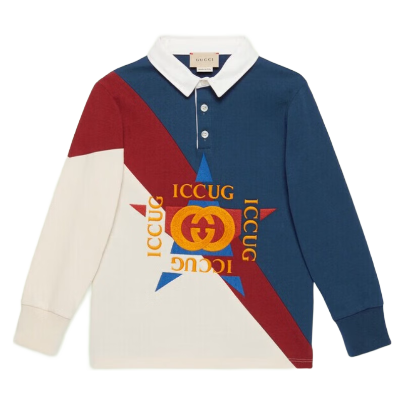 99% New and Unused Gucci Gucci Boys' Sweatshirt Embroidered Children's Cotton Casual Sweatshirt Polo Shirt 5Y
