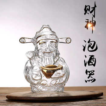 Caishen bubble wine bottle craft wineware caishen manufacturer wholesale hand-blown art wine bottle creative art glass bottle