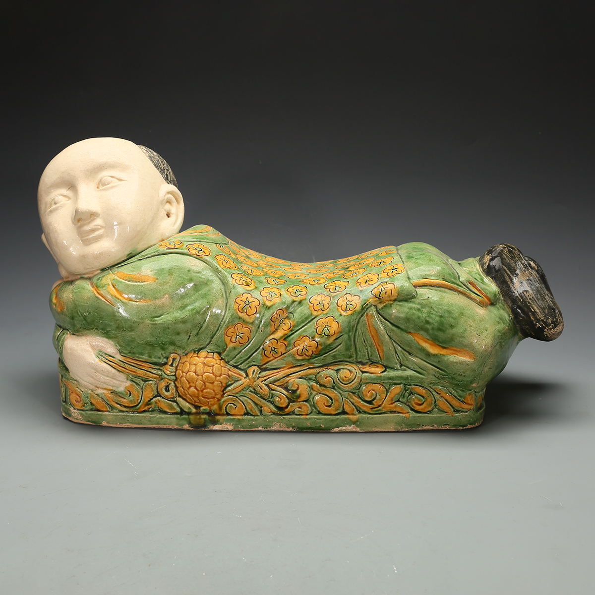 和田玉 羊脂玉彫 童子献壽 人上人玉件 清時代 極細