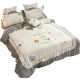 Internet celebrity style cotton four-piece set pure cotton Korean version princess style double quilt cover ruffled flower bedding