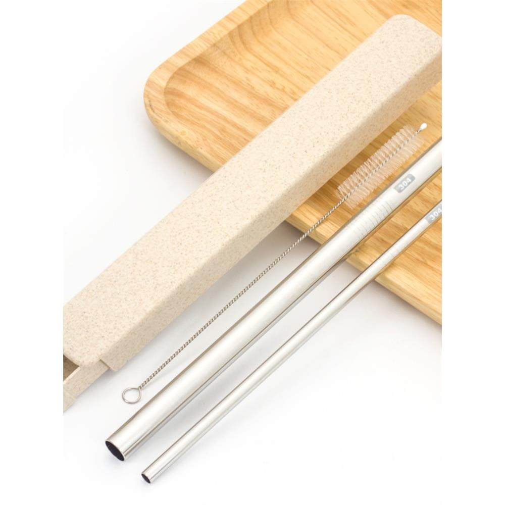 [Pack of Four] Very Practical 304 Stainless Steel Straws, Cold Drink Straw Set, Environmentally Friendly and Recyclable