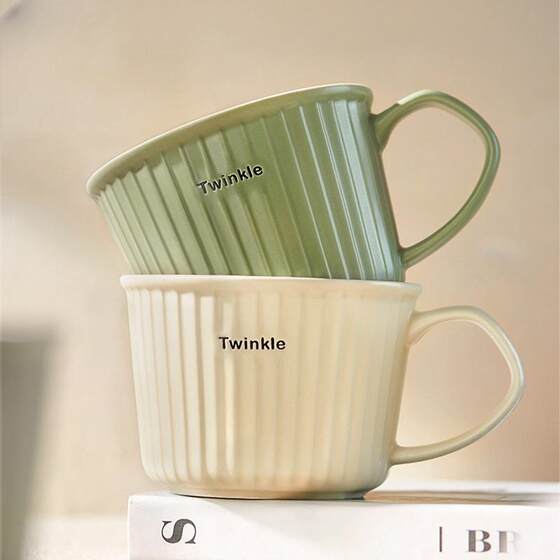 Ceramic Instant Noodle Bowl, High-Looking Breakfast Cup, Large-Capacity Water Cup, Oatmeal Cup, Microwaveable Mug, Milk Cup
