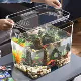Шестиугольный динозавр, прозрачный пластиковый акриловый аквариум, стеклянная крышка