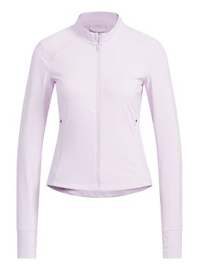 adidas TECH KNIT 运动休闲时尚拉链夹克 女款 冰浅紫色