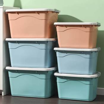 170# free shipping plastic wheel storage box quilt toys clothing sorting box solid storage box thickened storage box beautiful fire storage