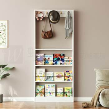 Ultra-thin door back gap floor-standing bookshelf storage display display cabinet solid wood hole board storage rack home picture book rack
