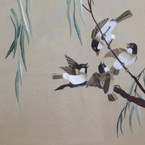Hand embroidery collection-grade silk Bian embroidery works by provincial arts and crafts master Duan Xiping Song Dynasty flowers and birds