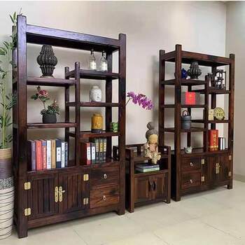Old boat wood bogu rack solid wood chinese antique duobao pavilion tea rack antique antique storage rack partition display cabinet