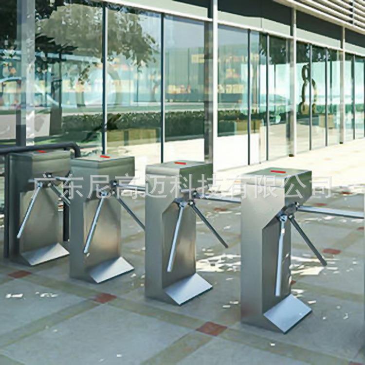 Employee access control attendance 304 stainless steel rotating three-stick rolling gate factory workshop supermarket one-way door stop