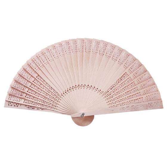 Hollow-Out Chinese-Style Women's Traditional Folding Fan, Handmade Sandalwood Fan, Sandalwood Fan, Fragrant Wood Fan, Gift for Foreigners, Easy to Open and Close