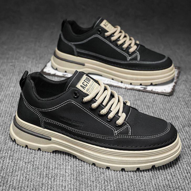Autumn Men's Shoes, New Style Martin Boots, Men's Short Boots, Trendy and Versatile Thick-Soled Leather Shoes, Work Shoes, Sports and Casual Sneakers Autumn Men's Shoes, New Style Martin Boots, Men's Short Boots, Trendy and Versatile Thick-Soled Leather Shoes, Work Shoes, Sports and Casual Sneakers