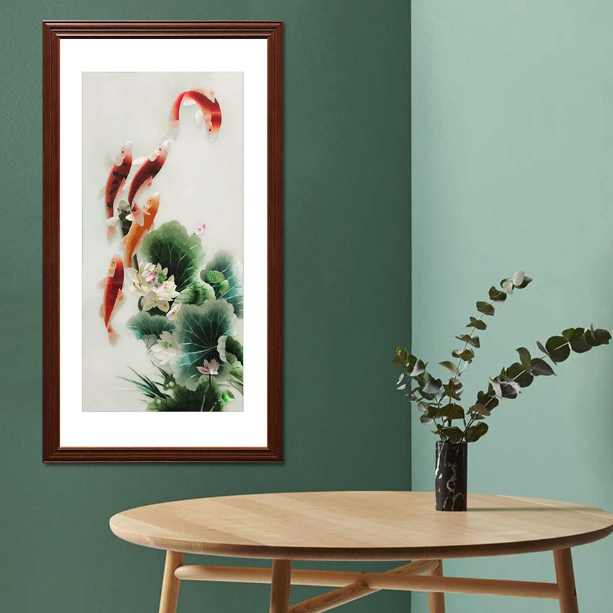 Pure hand embroidery living room decorative hanging painting 