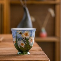 1 Yuan to shoot rework oil painting series Suzuka Cup Bell Cup Handmade Tea Cup Master Cup High-end Home Cup Delivery